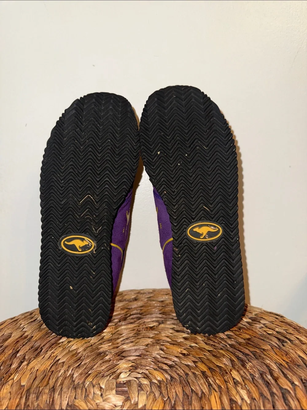 Vintage KangaROOS Sneakers Purple Gold Yellow Pocket Shoes Mens 9 Womens 10.5